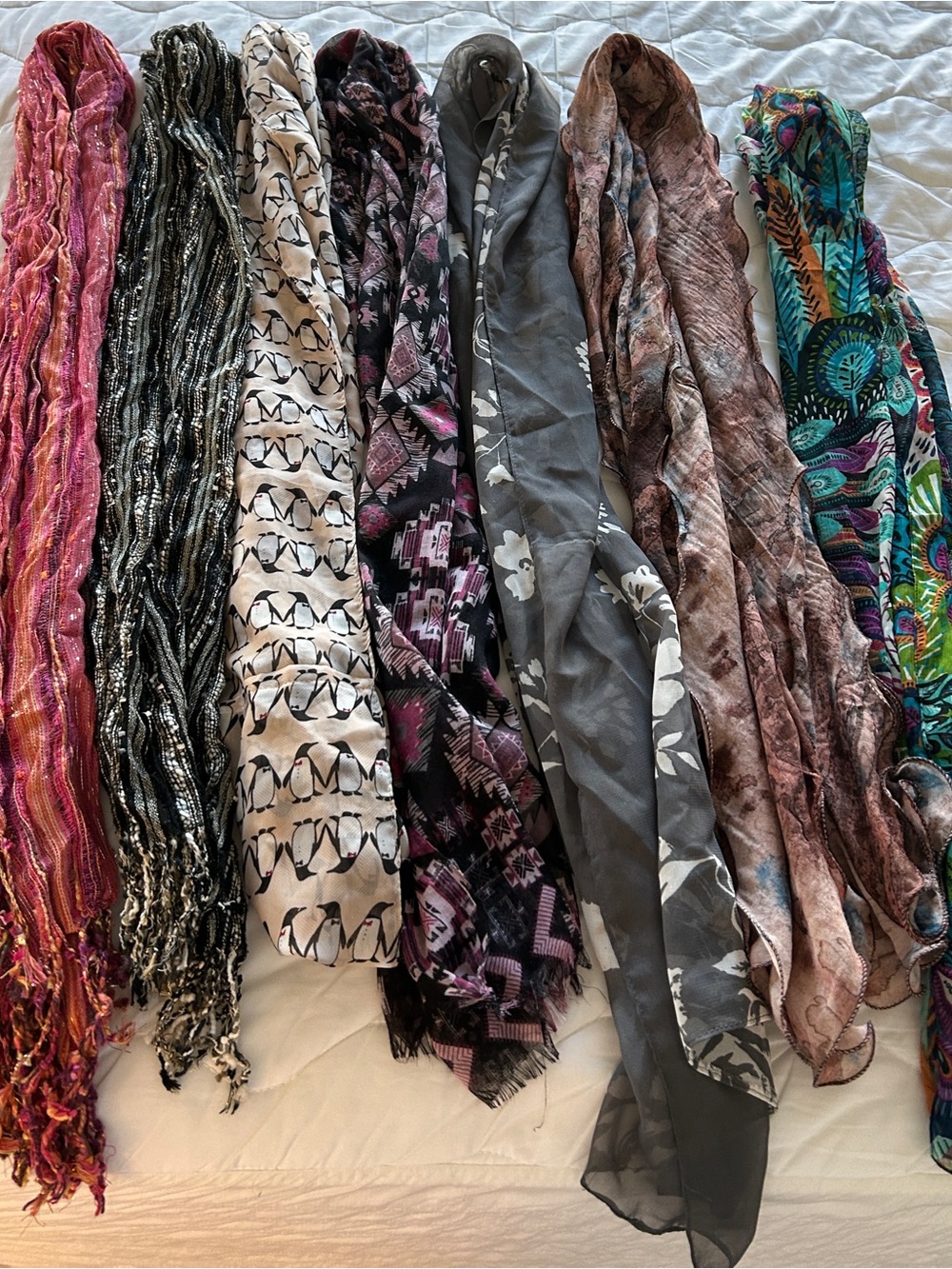 7 Women's Scarves, various colors